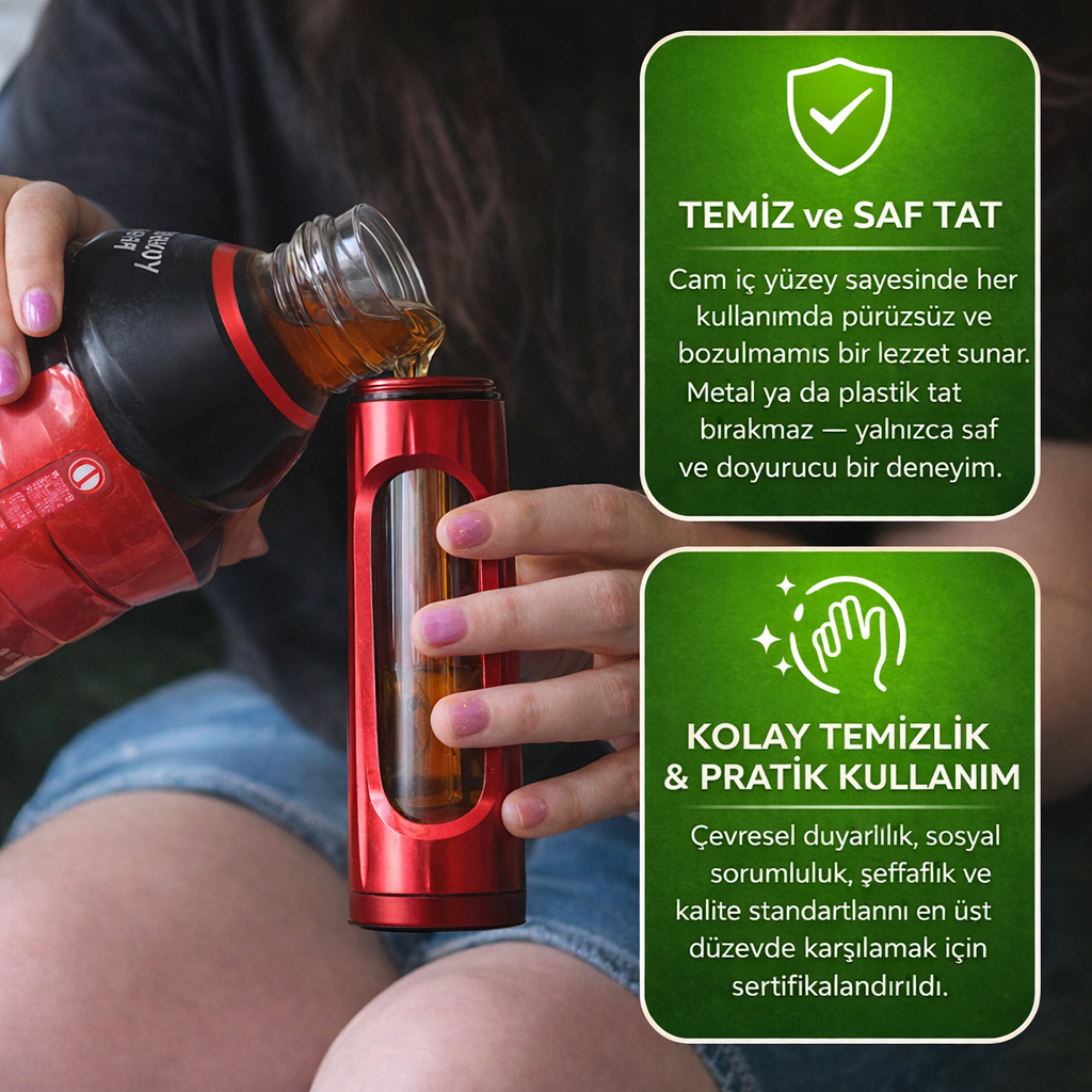 Pufgo Alüminyum & Cam Su Şişesi